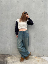 Cropped Switching Sweat