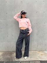 Cropped Switching Sweat