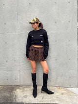 Cropped Switching Sweat