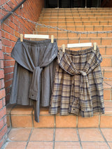 layered wrap midi skirt