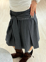 layered wrap midi skirt