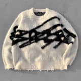Genzai Boro 큰 로고 니트