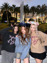 Front butterfly lame knit