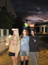 Front butterfly lame knit