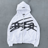 genzai大徽標拉鍊連帽衫