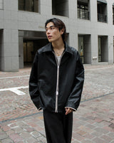 Double Zip Stitching Faux Leather Jacket
