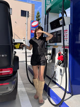 puff sleeve shirt set