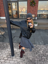 layered wrap midi skirt