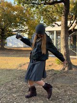 layered wrap midi skirt