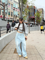 Double Waist Baggy Denim