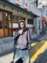 Heisei徽標檢查棉花Anorak