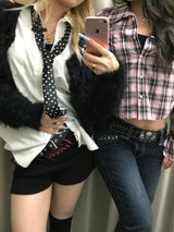 十字标志铆钉迷你短裤