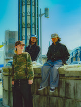 Layered Round Stitch waffle Long Tee