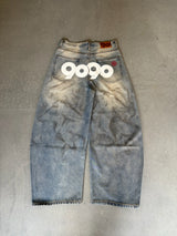 9090 OG Logo Painted Denim Pants
