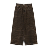 BU 주름 균열 헐렁한 데님