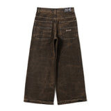 BU 주름 균열 헐렁한 데님