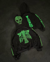 Glow Bone 풀 집 후디
