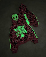Glow Bone 풀 집 후디