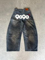 9090 OG Logo Painted Denim Pants