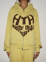 VINTAGE HEART LOGO ZIP HOODIE