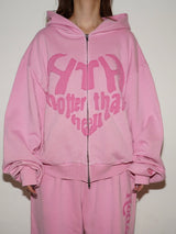 VINTAGE HEART LOGO ZIP HOODIE