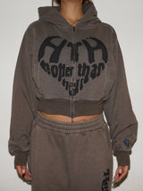VINTAGE HEART LOGO ZIP HOODIE