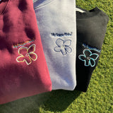 writing flower logo sweat