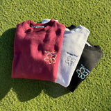 writing flower logo sweat