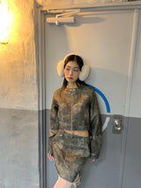 Cropped Fake Leather Jacket