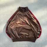 velours track half zip jacket
