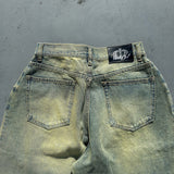 Rhinestone Buggy Denim Pants【9090 girl】