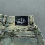 Rhinestone Buggy Denim Pants【9090 girl】