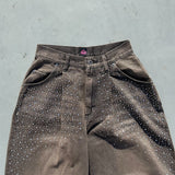 Rhinestone Buggy Denim Pants【9090 girl】