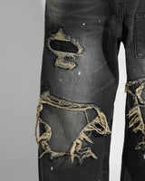 Grunge BORO 铆钉牛仔布