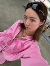 VINTAGE HEART LOGO ZIP HOODIE