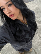 VINTAGE HEART LOGO ZIP HOODIE