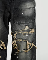 Grunge BORO 铆钉牛仔布
