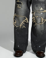 Grunge BORO 铆钉牛仔布