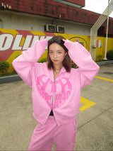 VINTAGE HEART LOGO ZIP HOODIE