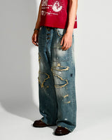 Grunge BORO 铆钉牛仔布