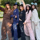 蝴蝶标志水钻奢华运动裤