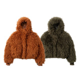 volume hood fur jacket