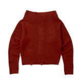 off shoulder zip knit