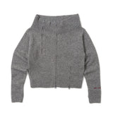 off shoulder zip knit