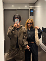 glitter heart logo zip hoodie