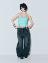 90 Logo Baggy Denim Pants