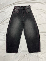 Ninety Girl Logo Glitter Buggy Denim Pants