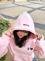 heart patch logo hoodie