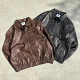 Vintage like eco leather blouson