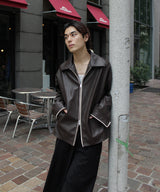 Double Zip Stitching Faux Leather Jacket